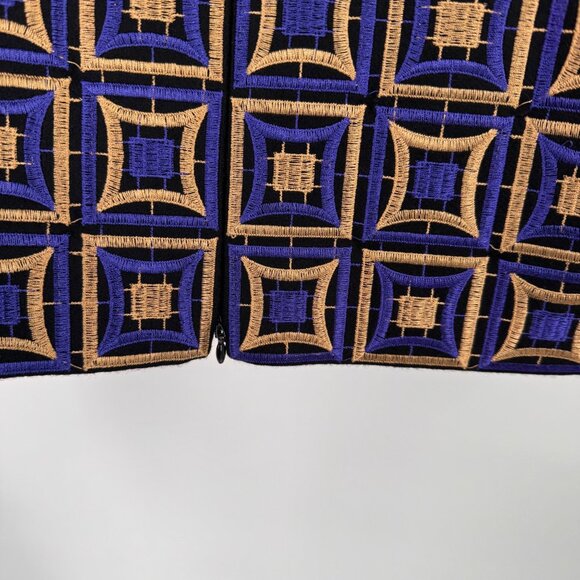 Per Se Womens Geometric embroidered Pencil Skirt Size 8 lined - Picture 4 of 10